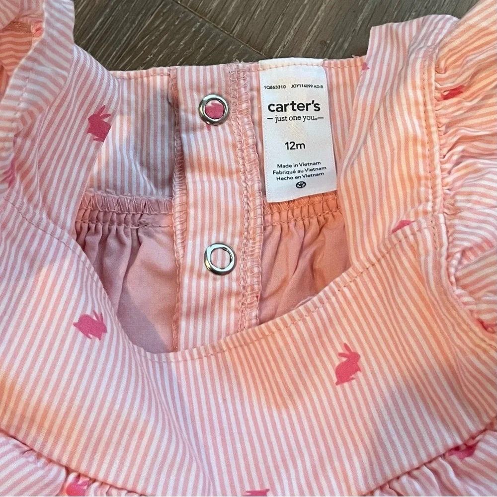 Carter's Baby Girl Pink Bunny Dress 12 Months